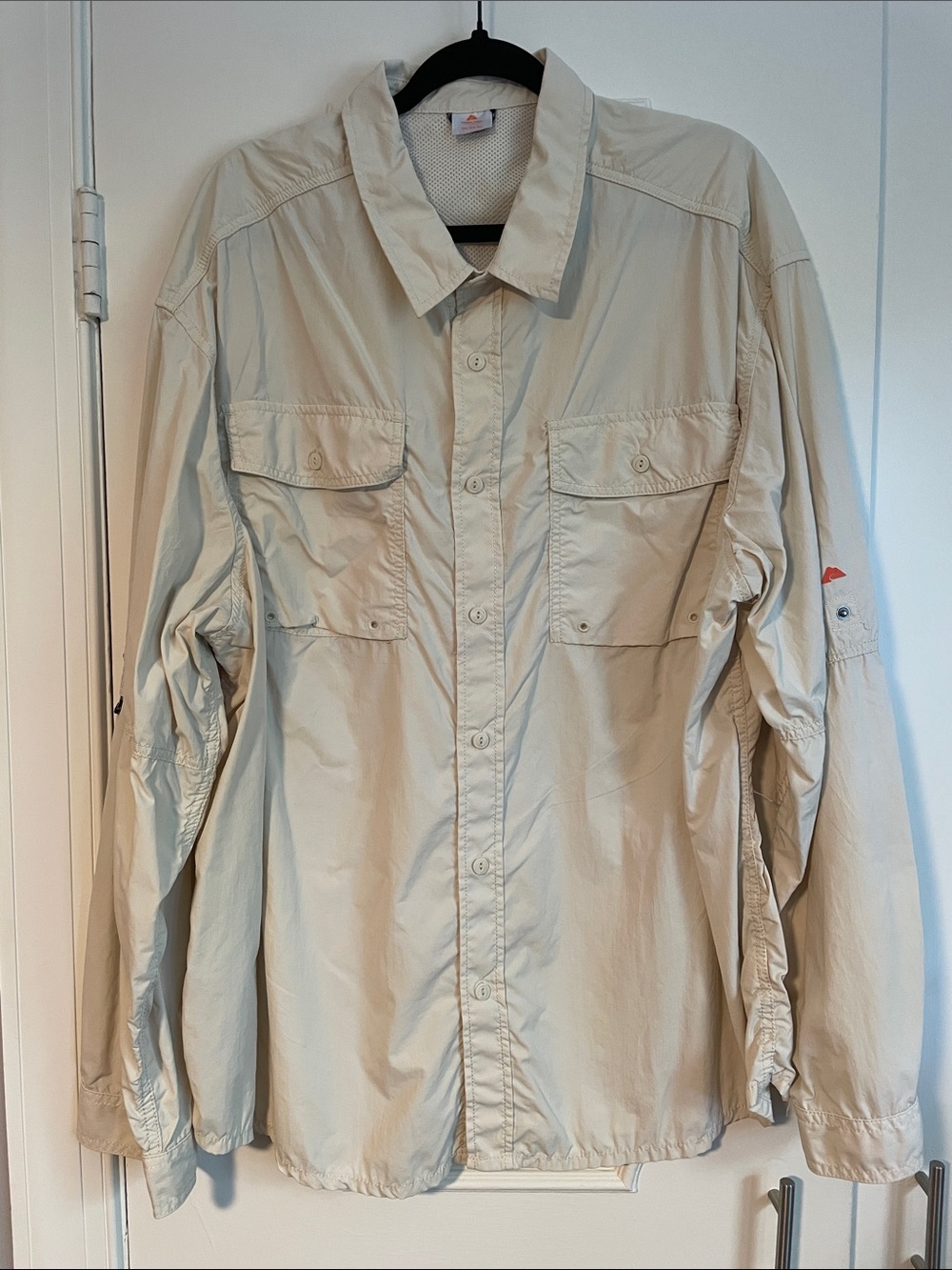 Ozark Trail Lightweight Men's Beige Button-Front Shirt 3XL